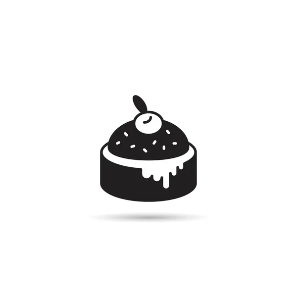 布丁蛋糕图标矢量插图 — 图库矢量图片