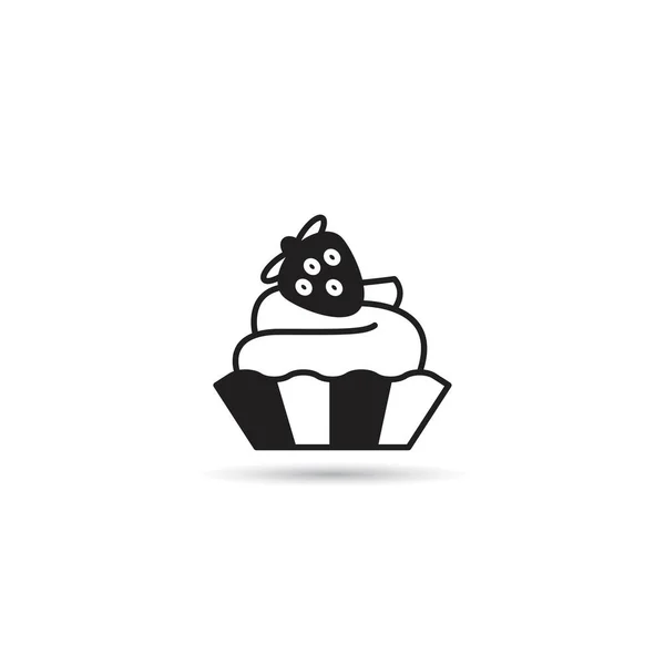 Cupcake Symbol Auf Weißem Hintergrund — Stockvektor