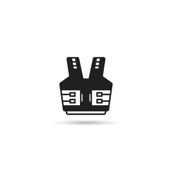 Bulletproof Vest Icon White Background — Stock Vector