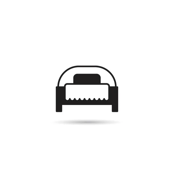 Bett Und Matratze Symbol Auf Weißem Hintergrund — Stockvektor