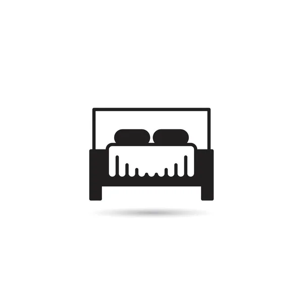 Иконка Кровати Матраса Белом Фоне — стоковый вектор
