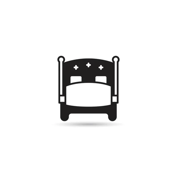 Ліжко Значок Матраца Білому Тлі — стоковий вектор