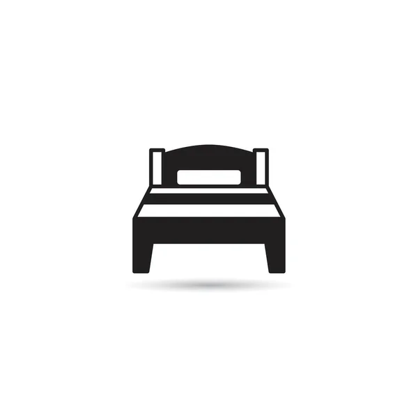 Іконка Ліжка Білому Фоні Векторна Ілюстрація — стоковий вектор