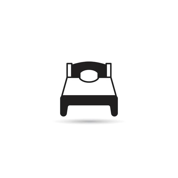 Cama Colchón Icono Sobre Fondo Blanco — Vector de stock