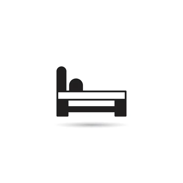 Κρεβάτι Και Στρώμα Εικονίδιο Λευκό Φόντο — Διανυσματικό Αρχείο