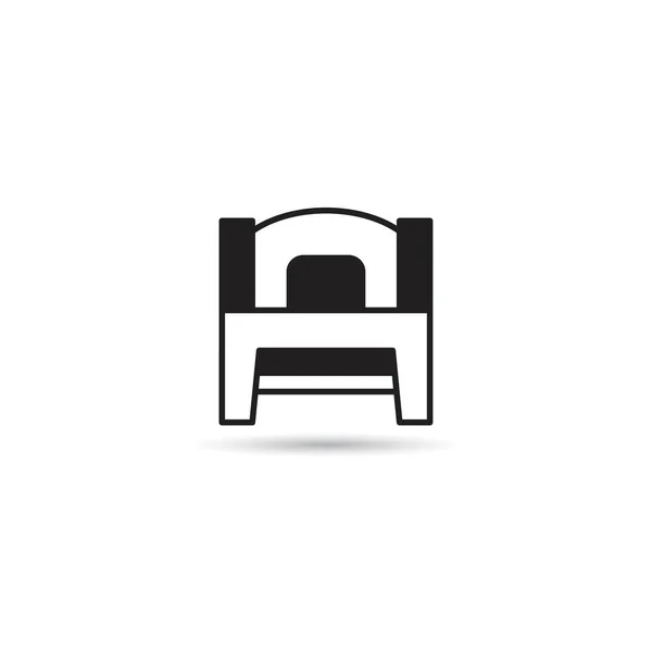 Иконка Кровати Матраса Белом Фоне — стоковый вектор