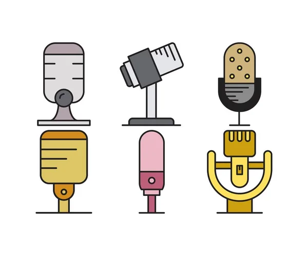 stock vector microphone icons set vector illustration