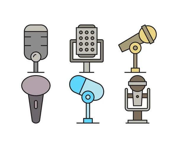 Microphone Icons Set Vector Illustration — Stockvector