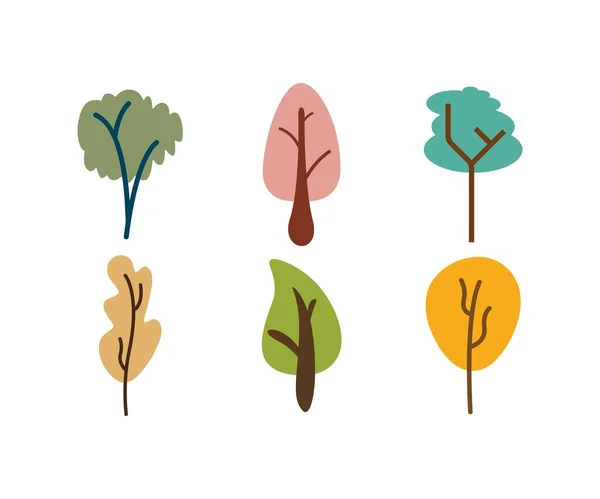 stock vector tree icons set vector illustration