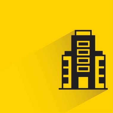 daire ve bina kulesi sarı arka planda gölgeli