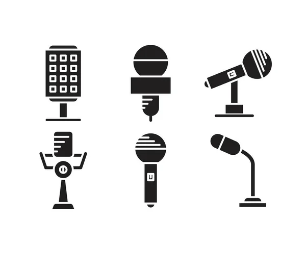 Microphone Icons Set Vector Illustration — Vector de stock