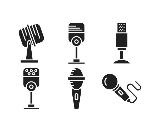 Microphone Icons Set Vector Illustration — ストックベクタ