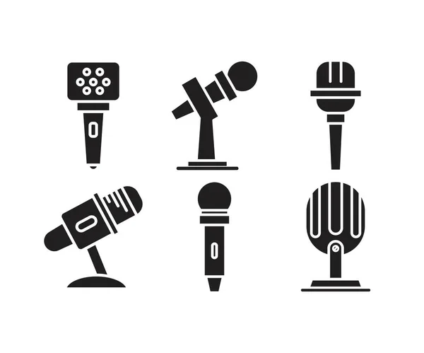 Microphone Icons Set Vector Illustration — 스톡 벡터