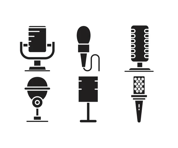Microphone Icons Set Vector Illustration — Wektor stockowy