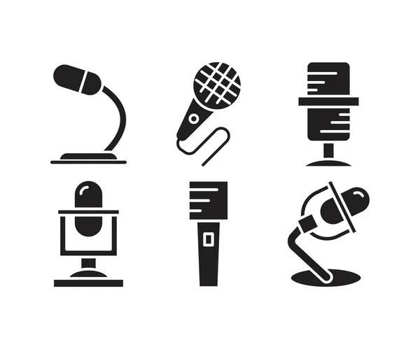 Microphone Icons Set Vector Illustration — ストックベクタ
