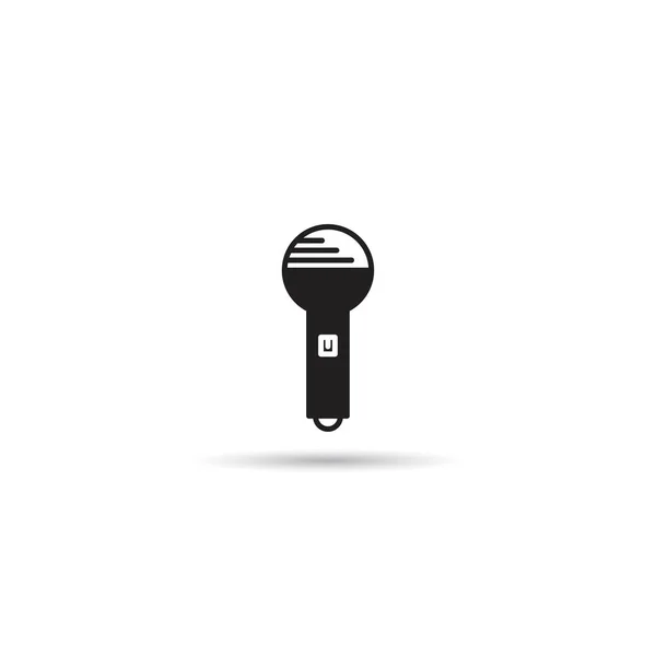 Icona Del Microfono Sfondo Bianco — Vettoriale Stock