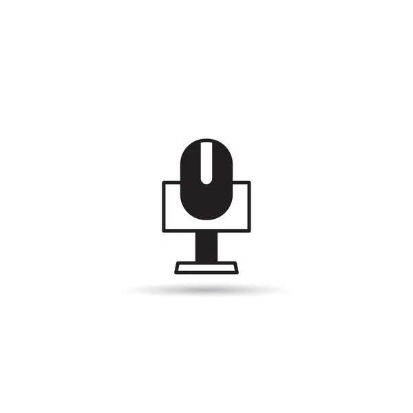 Microphone Icon White Background — Stock Vector