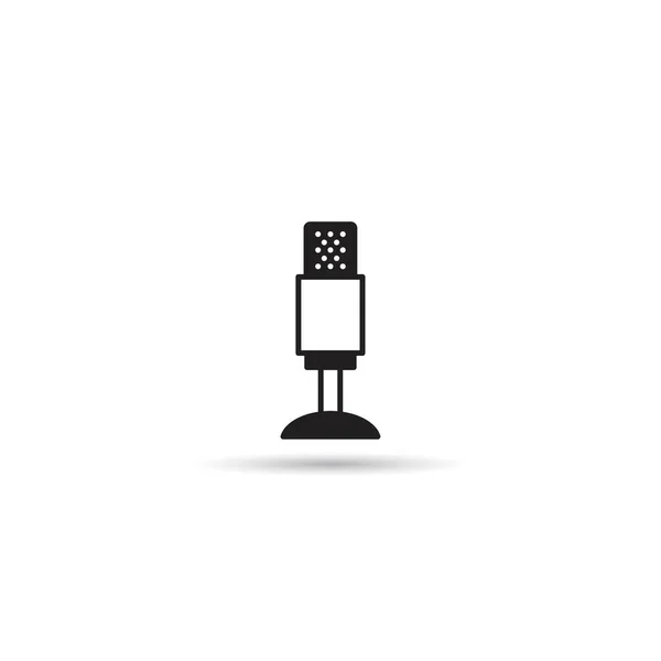 Beyaz Arkaplanda Mikrofon Simgesi — Stok Vektör