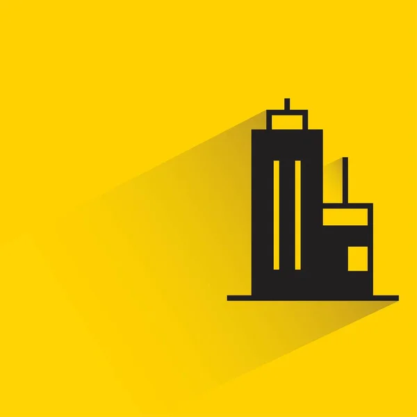Condo Apartment Building Shadow Yellow Background — Stock Vector