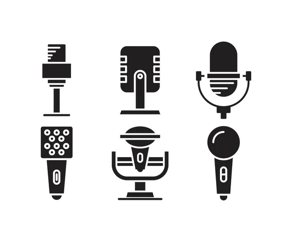 Microphone Icons Set Vector Illustration — Vettoriale Stock