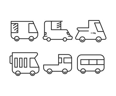 araba ve ulaşım çizgisi simgeleri ayarlandı