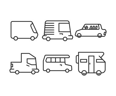 araba ve ulaşım çizgisi simgeleri ayarlandı