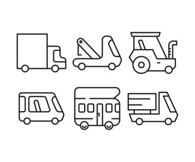 araba ve ulaşım çizgisi simgeleri ayarlandı