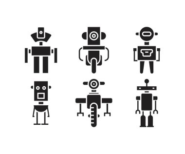 insansı robot karakter simgeleri ayarlandı