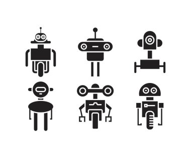 insansı robot karakter simgeleri ayarlandı