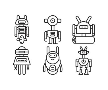 Robot simgesi çizgisi çizimi