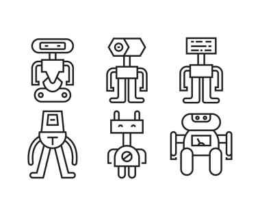 Robot simgesi çizgisi çizimi