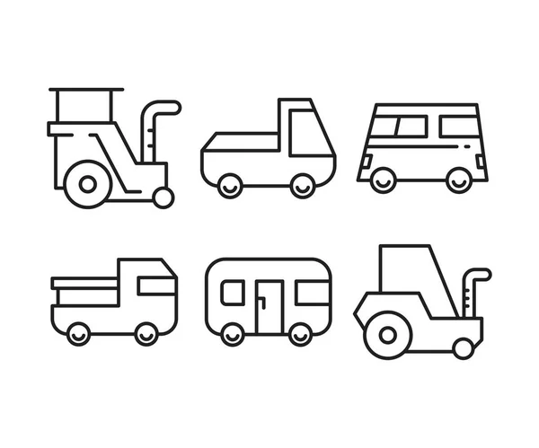 Набір Іконок Автомобіля Транспортної Лінії — стоковий вектор