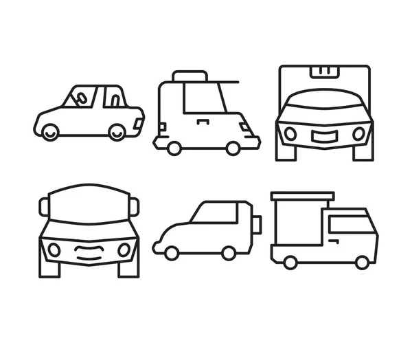 汽车和运输线图标设置 — 图库矢量图片