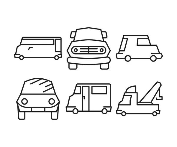 Набір Іконок Автомобіля Транспортної Лінії — стоковий вектор