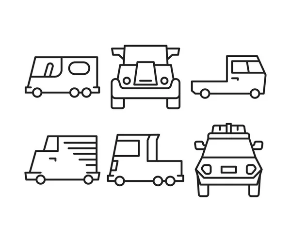 Zestaw Ikon Samochodowych Transportowych — Wektor stockowy