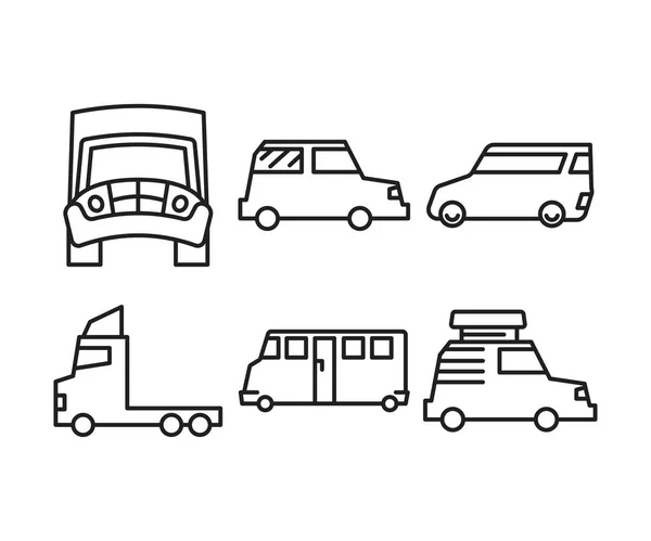 Иконки Автомобилей Транспорта — стоковый вектор