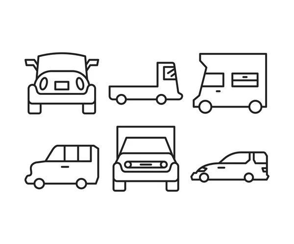 車や交通機関のアイコンセット — ストックベクタ