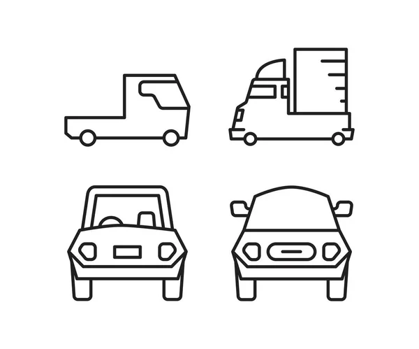 Auto Und Transport Symbole Gesetzt — Stockvektor
