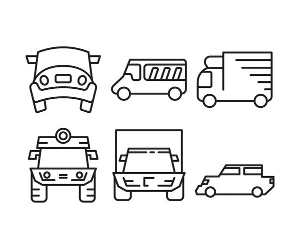 Coche Iconos Transporte Conjunto — Vector de stock