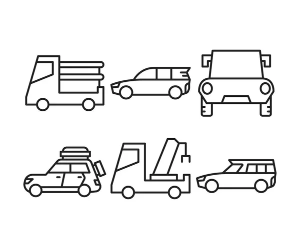 Набір Автомобільних Транспортних Значків — стоковий вектор