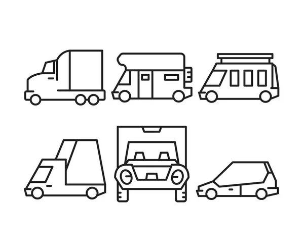 車や交通機関のアイコンセット — ストックベクタ