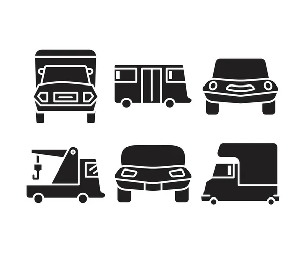 Auto Vervoer Pictogrammen Set Vector Illustratie — Stockvector