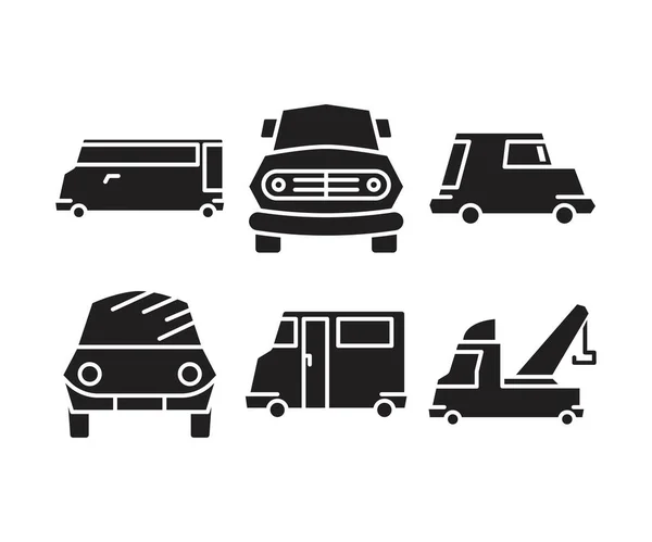 Auto Vervoer Pictogrammen Set Vector Illustratie — Stockvector
