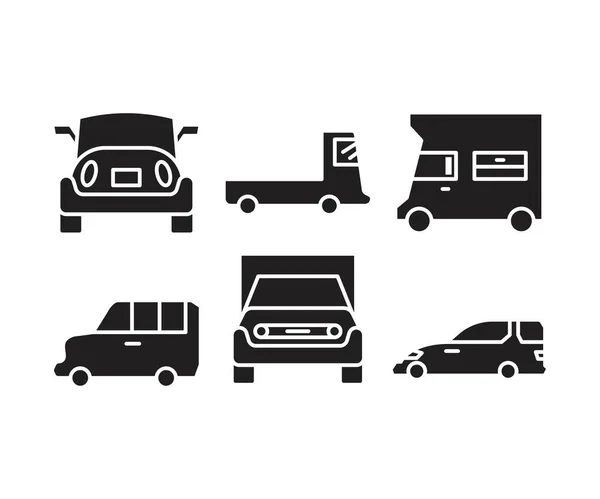 Auto Und Transport Symbole Setzen Vektor Illustration — Stockvektor