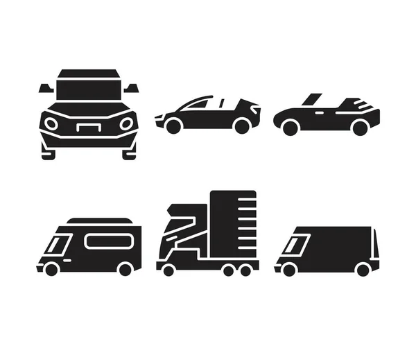 Набір Іконок Автомобіля Транспортних Засобів Векторні Ілюстрації — стоковий вектор