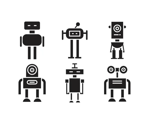 Roboter Symbole Gesetzt — Stockvektor