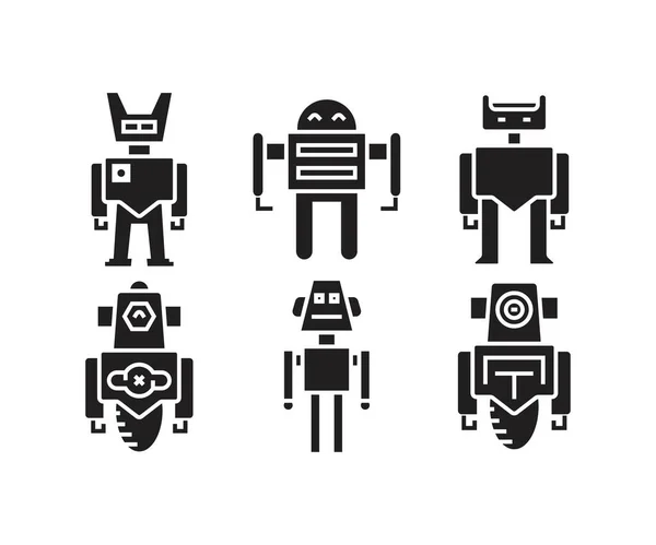 Robot Avatar Ikonok Vektor Illusztráció — Stock Vector