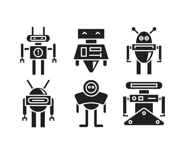 Roboter Avatar Symbole Vektor Illustration — Stockvektor