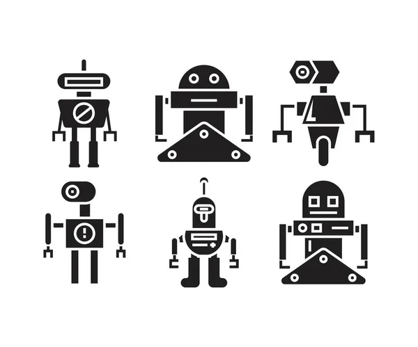 Απεικόνιση Διάνυσμα Εικονίδια Avatar Ρομπότ — Διανυσματικό Αρχείο