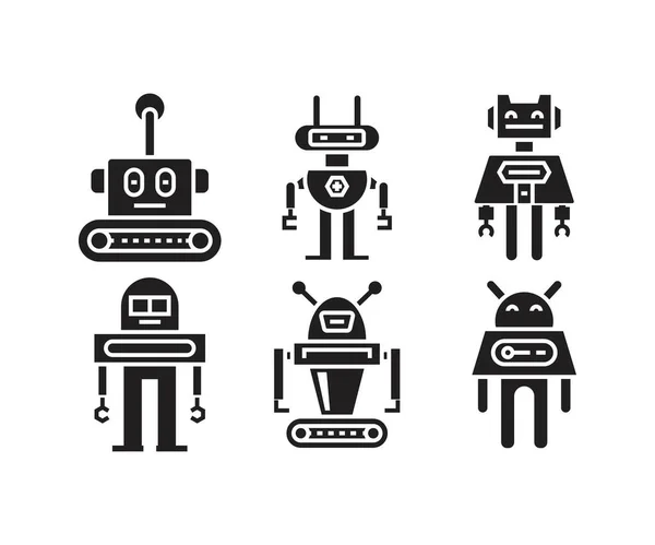 Robot Avatar Icone Vettoriale Illustrazione — Vettoriale Stock